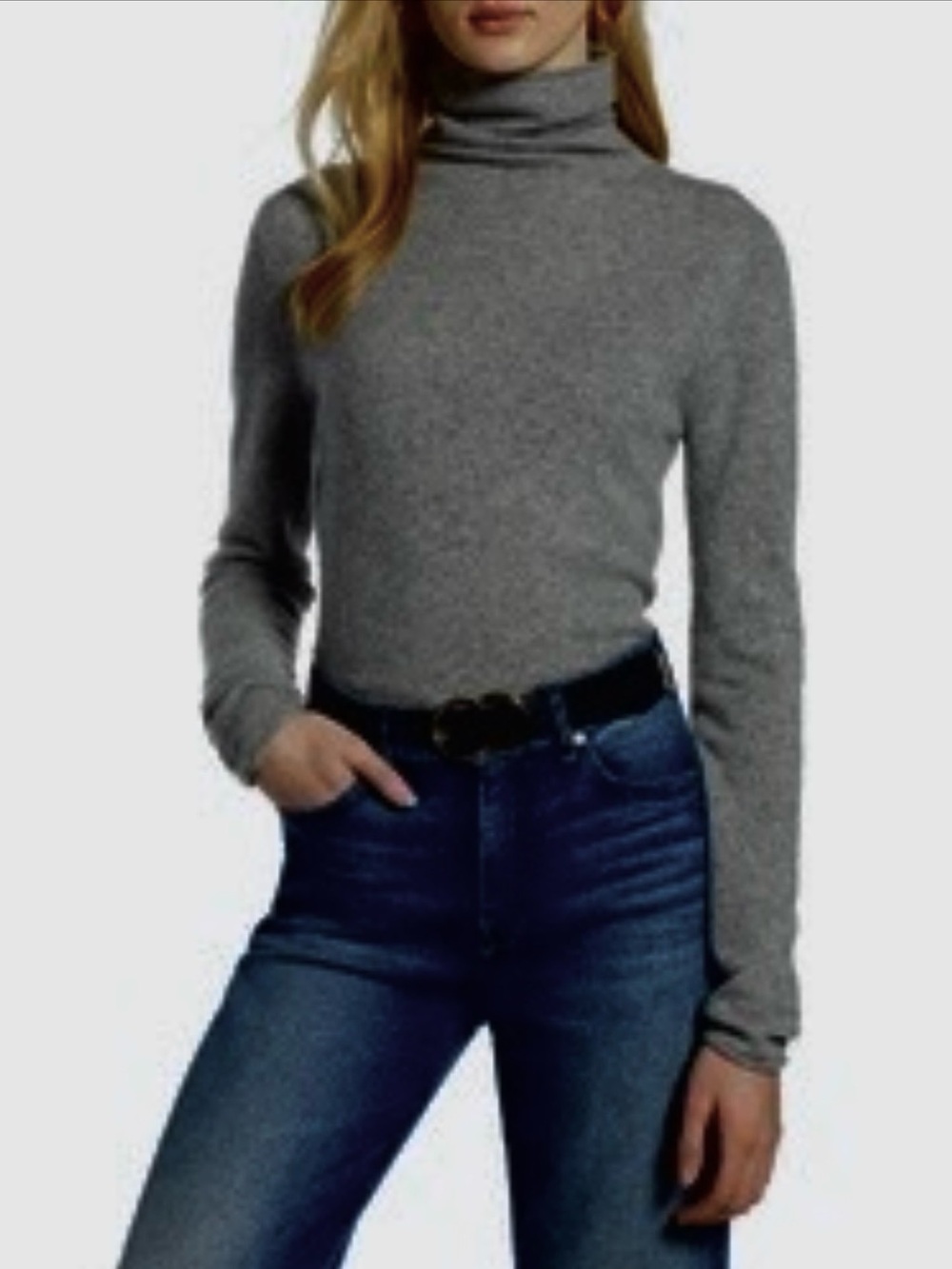 Halogen 100% Cashmere Dark Gray Funnel neck Sweater, S